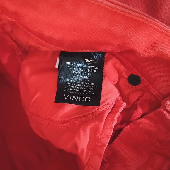 VINCE Skinny Ankle Colored Jeans in Geranium - Picture 3 of 7